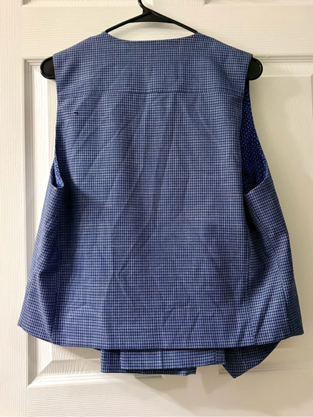 Murano Evan Fit Blue Micro-Check Men's 2 piece Suit-size M vest & 30x32 pants